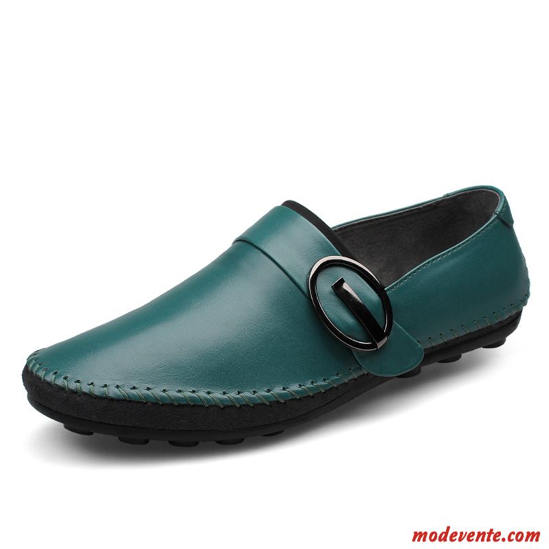 Chaussure Mocassins Homme Pas Cher Kaki Gris Brumeux Mc23654
