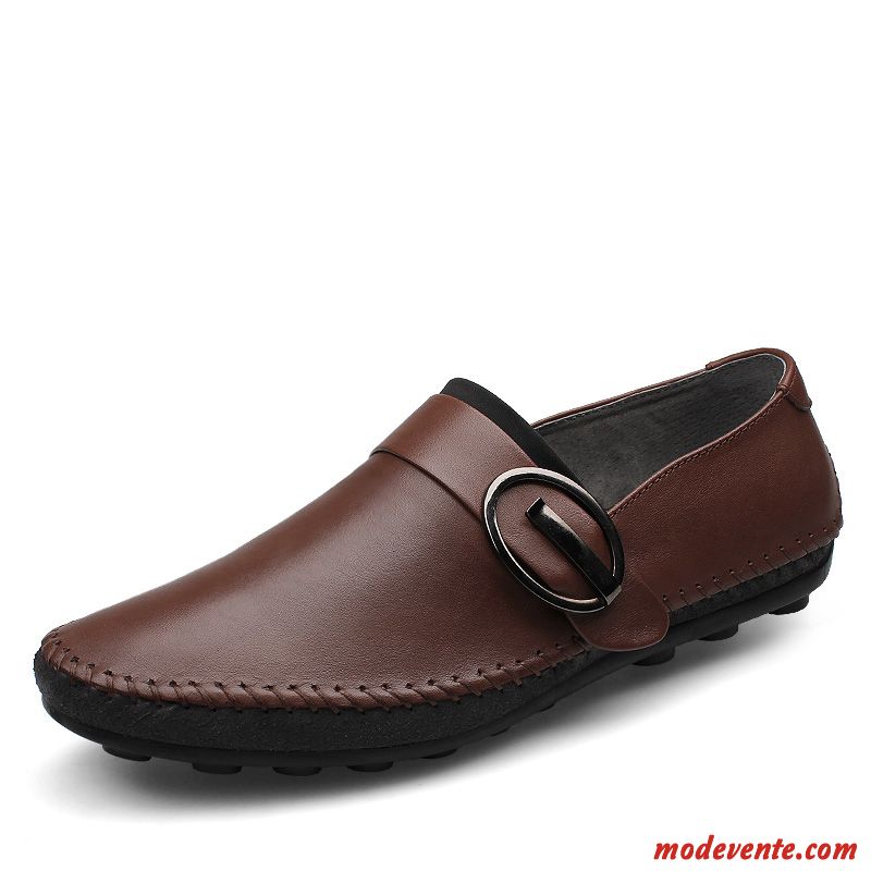 Chaussure Mocassins Homme Pas Cher Kaki Gris Brumeux Mc23654