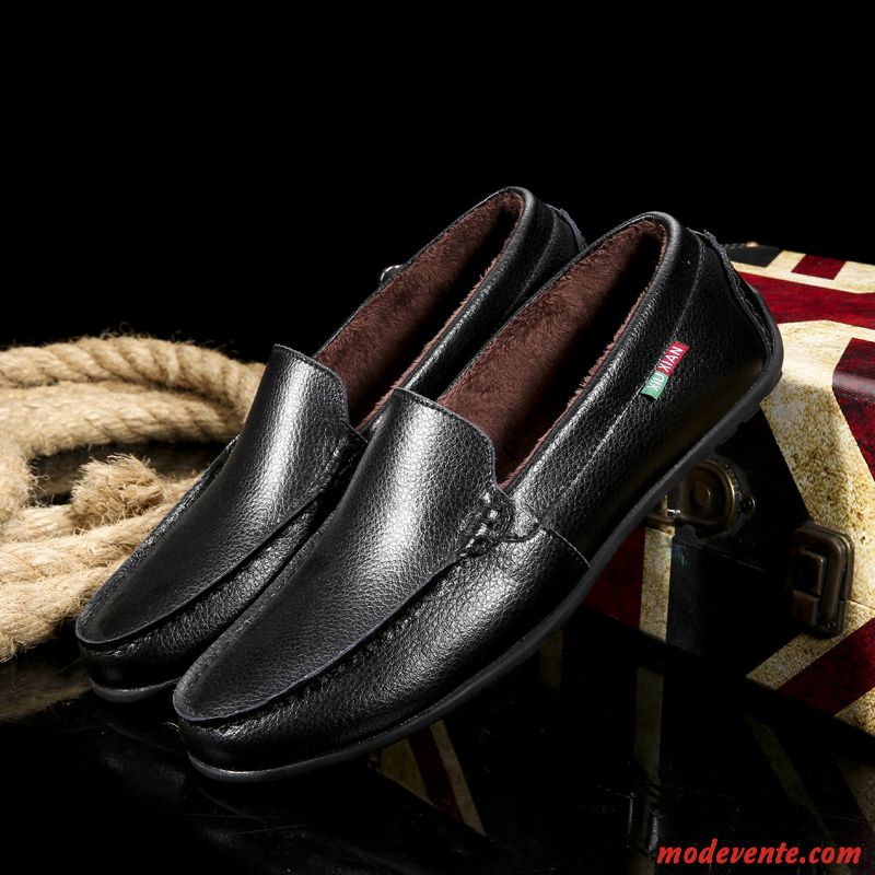 Chaussure Mocassins Pas Cher Homme Noir Gris Mc23621