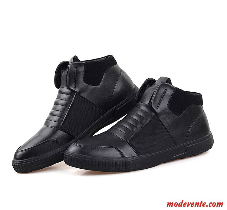 Chaussure Montantes Cuir Homme Noir Rouge Mc20210