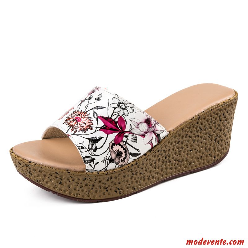 Chaussure Sandales Femme Peachpuff Blanc Mc27551