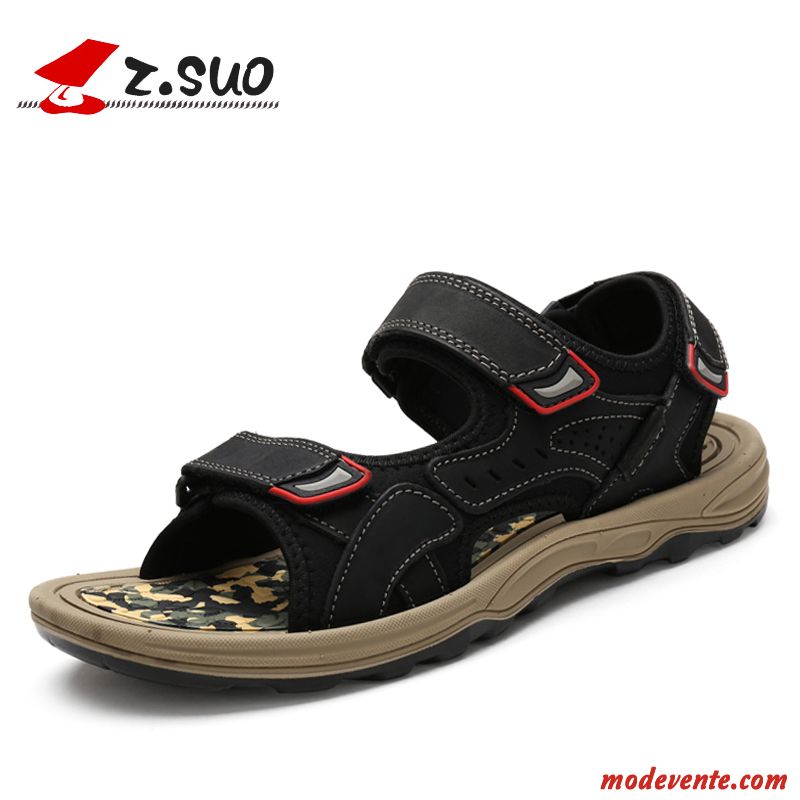Chaussure Sandales Homme Pas Cher Marron Noir Mc26332