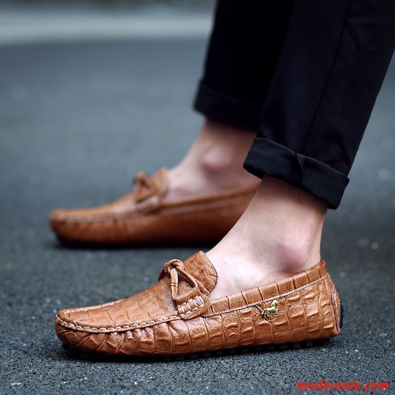 Chaussure Style Mocassin Chocolat Bleu Turquoise Mc23045