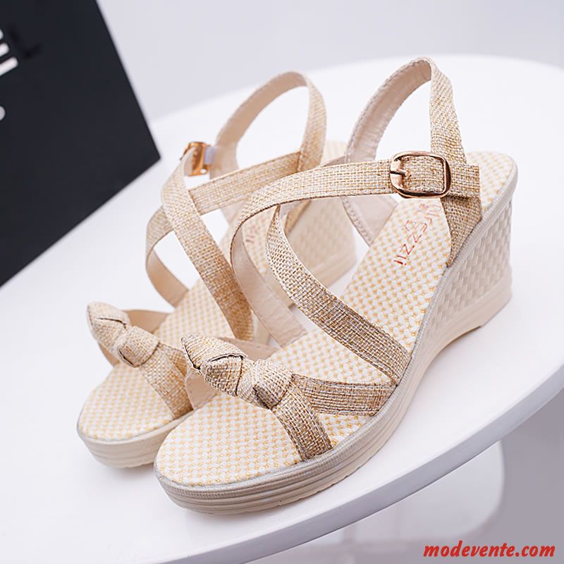 Chaussure Style Sandales Beige Vert Mc26154