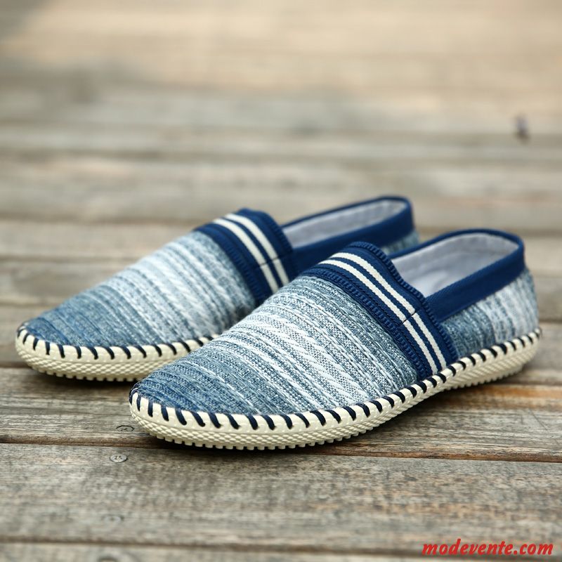 Chaussure Toile Blanche Homme Bleu Marin Ivoire Mc21930
