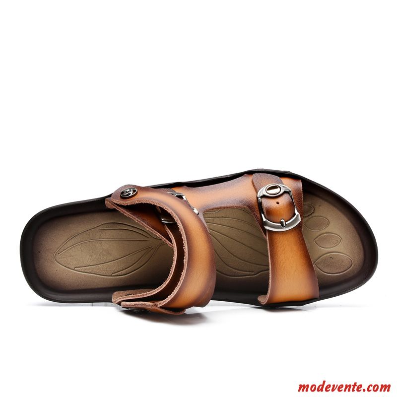Chaussures Chaussons Cuir Pas Cher Homme Bleu Aigue-marine Palegoldenrod Mc25739