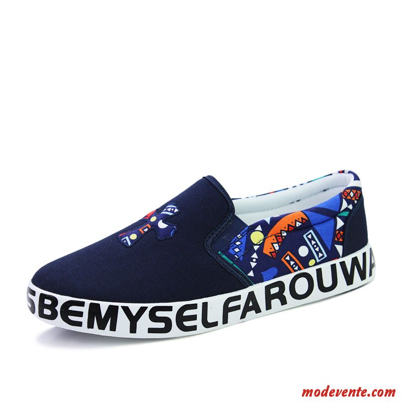 Chaussures De Toile En Cuir Pas Cher Bleu Marin Vert Émeraude Mc21702