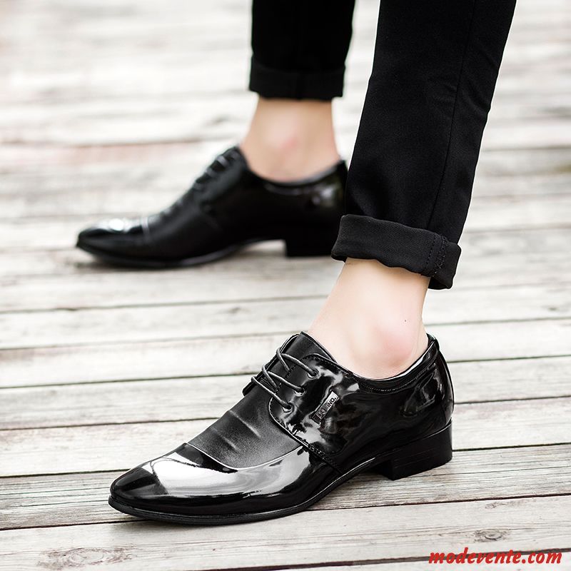 Chaussures De Ville Homme Cuir Tout Noir Gris Fumé Mc23950