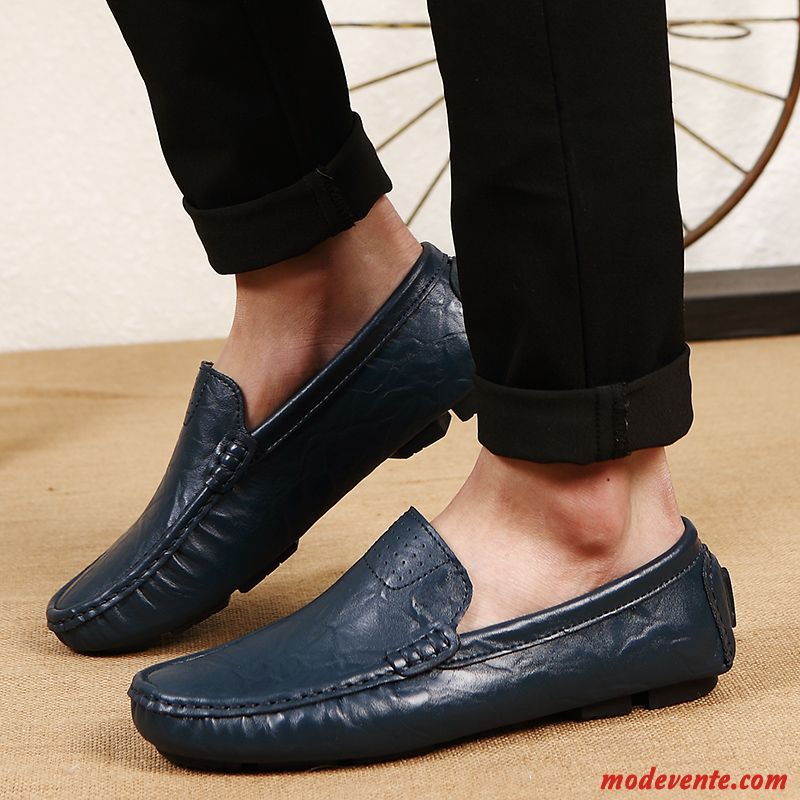 Chaussures De Ville Pour Homme Noir Bleu Cobalt Mc23931