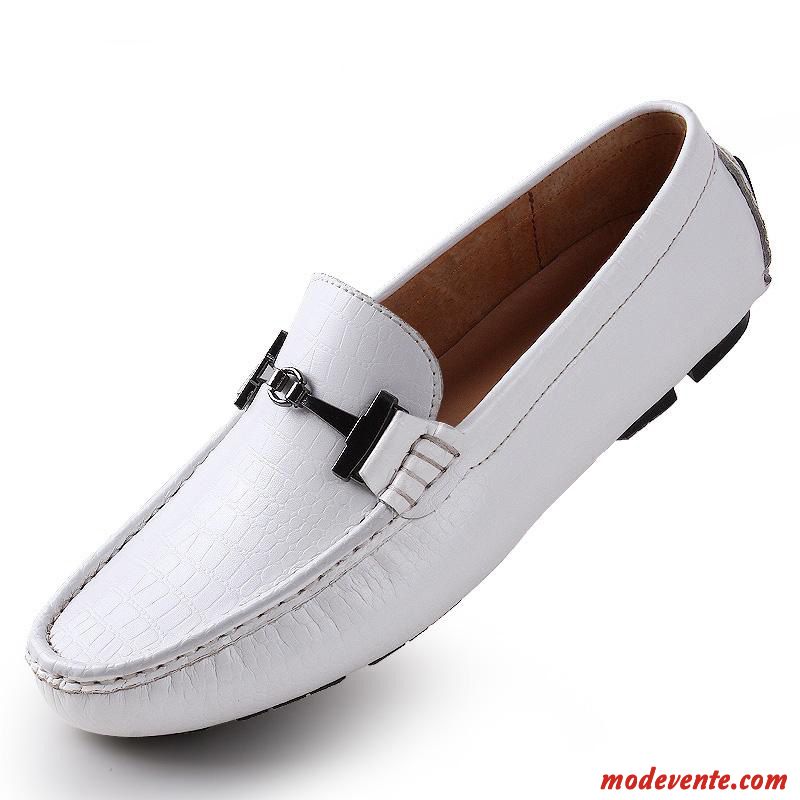 Chaussures En Cuir Pour Homme Blanc Marron Mc24637