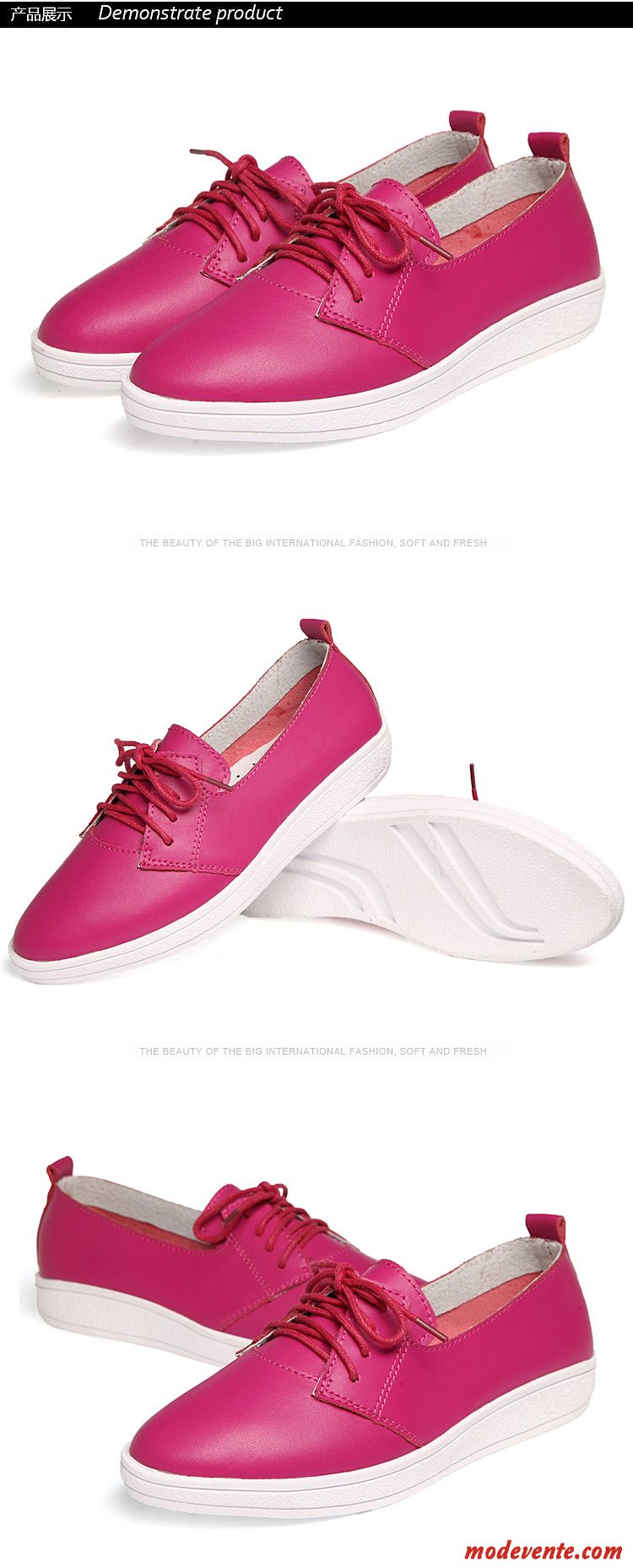 Chaussures Femme Ville Cuir Pas Cher Jaune Rose Choquant Mc27055