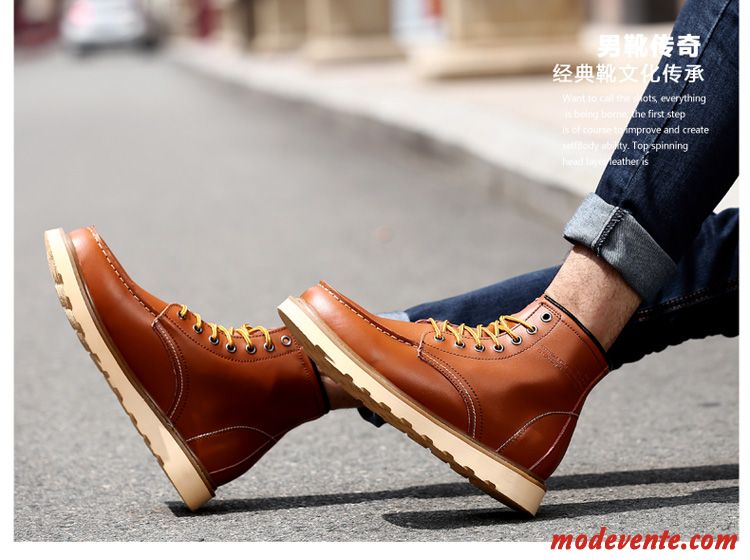 Chaussures Hommes Cuir Soldes Vert Mousse Jaune Mc22062