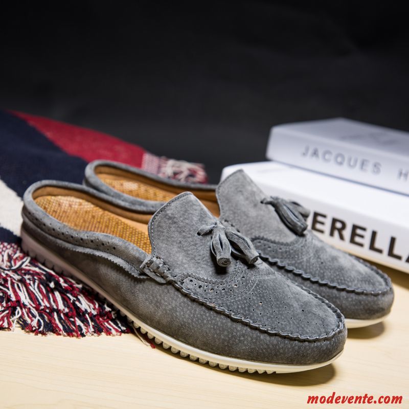 Chaussures Mocassins En Cuir Pas Cher Saumon Seashell Mc23625