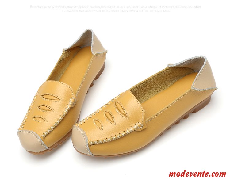 Chaussures Mocassins Femme Cuir Violet Beige Sable Mc27020