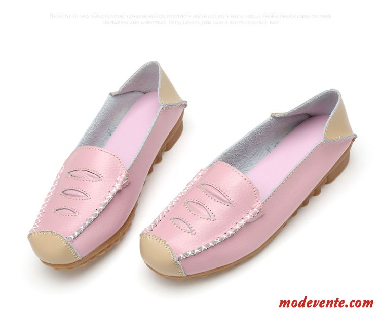 Chaussures Mocassins Femme Cuir Violet Beige Sable Mc27020