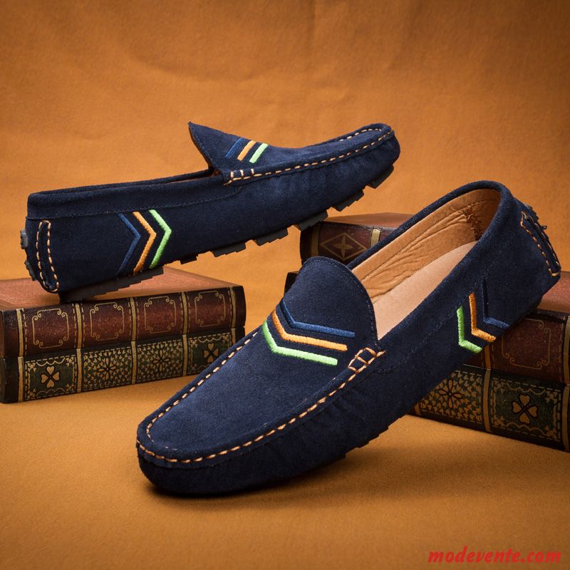 Chaussures Mocassins Pas Cher Cuir Bleu Ciel Steelblue Mc23833