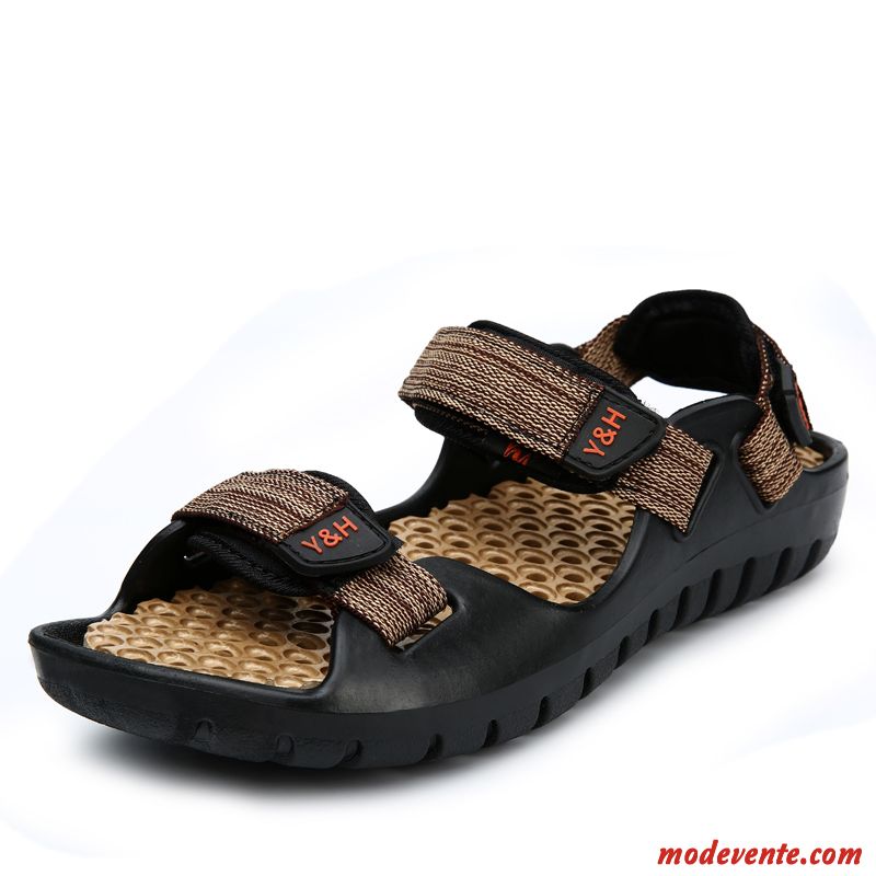 Chaussures Sandales Confort Pas Cher Marron Saumon Mc26060