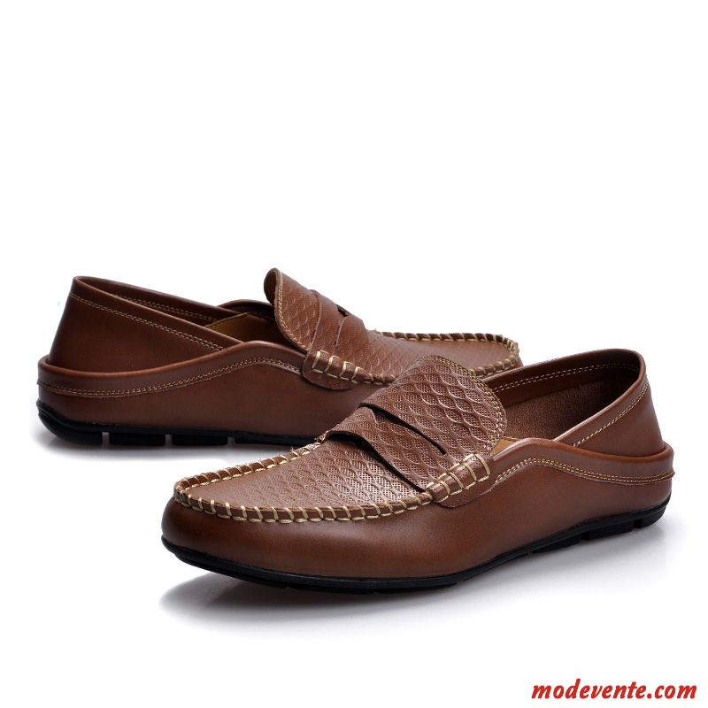 Escarpins Mocassins En Cuir Pas Cher Or Vert Mousse Mc23624