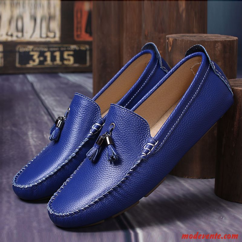 Les Chaussures De Ville Des Hommes Poudre Bleue Jaune Mc24542