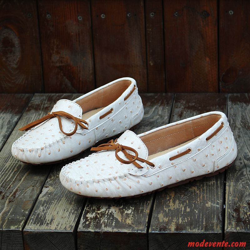Magasin De Chaussure De Mocassins Blanc Blanc Mc23603