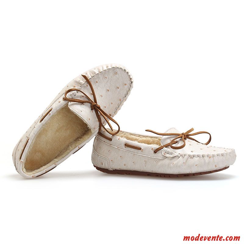 Magasin De Chaussure De Mocassins Blanc Blanc Mc23603