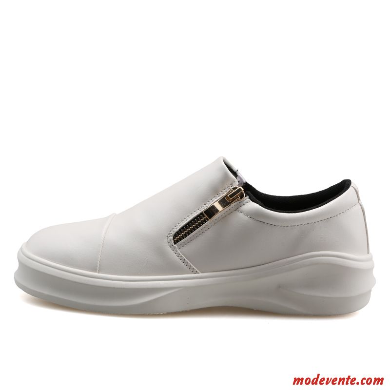 Mocassin Cuir Blanc Homme Beige Rouge Mc22706