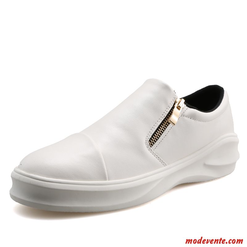 Mocassin Cuir Blanc Homme Beige Rouge Mc22706