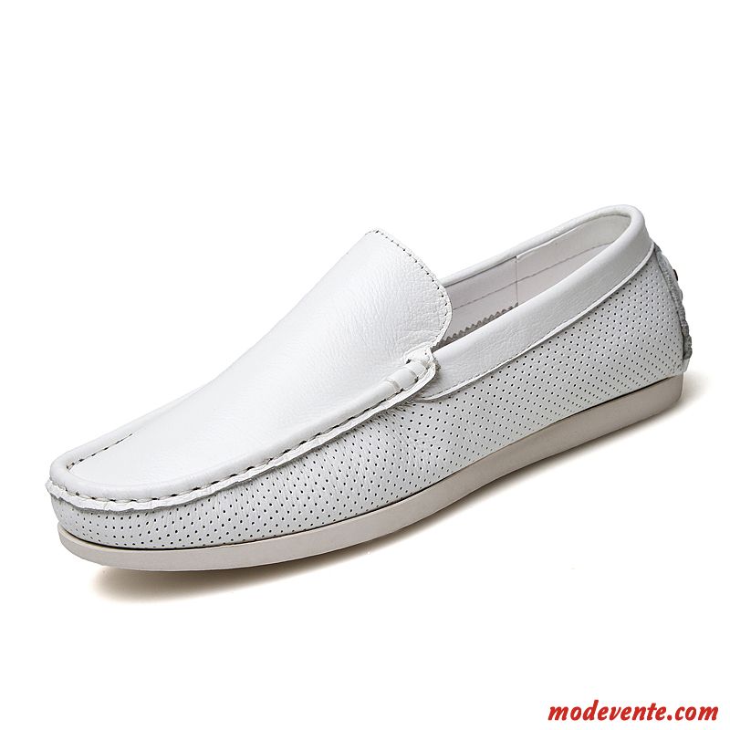 Mocassin Cuir Blanc Homme Rubine Blanc Mc23757