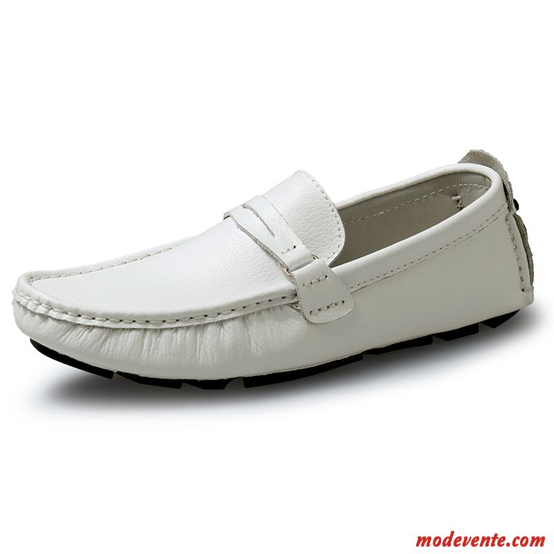 Mocassin Cuir Homme Peachpuff Bleu Royal Mc23718