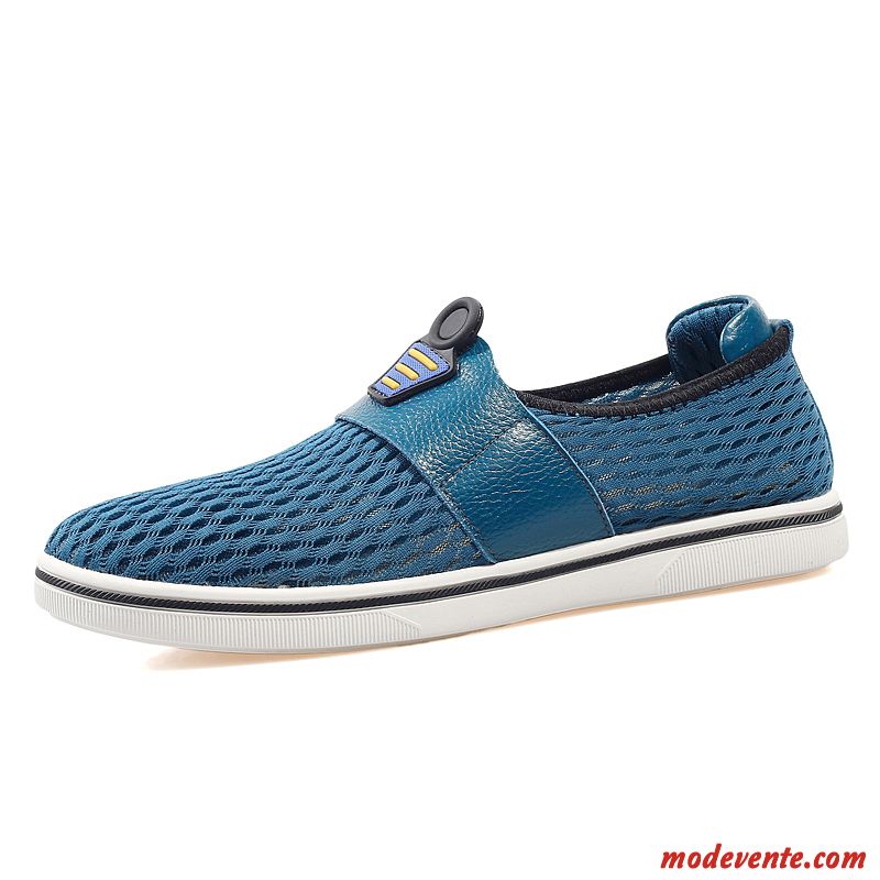 Mocassin Cuir Noir Homme Bleu Aigue-marine Blanc D'huître Mc22791