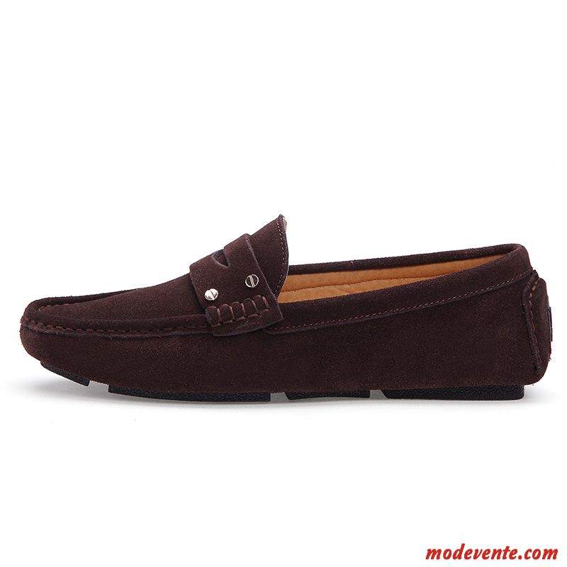 Mocassin Homme Argenté Marron Tout Noir Mc23689