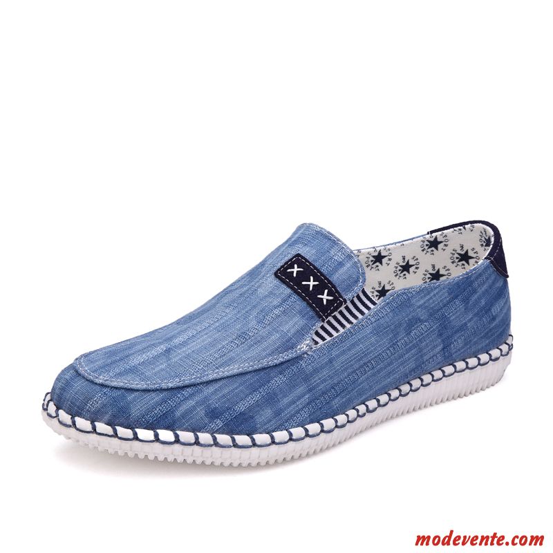 Mocassin Homme Blanc Marine Rose Mc22705