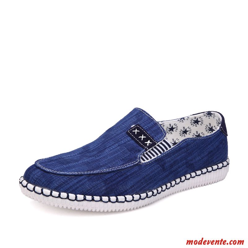 Mocassin Homme Blanc Marine Rose Mc22705