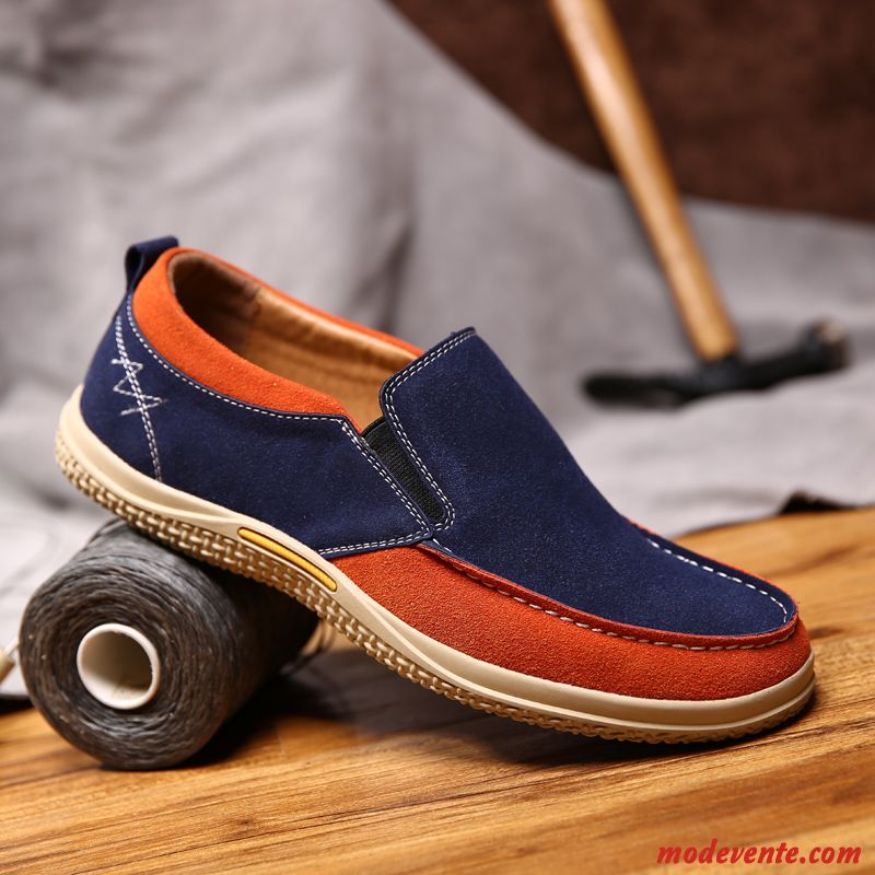 Mocassin Homme En Cuir Rouge Rosybrown Mc22735