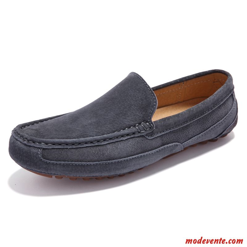 Mocassin Homme Luxe Vente Bronzer Gris Charbon Mc23667