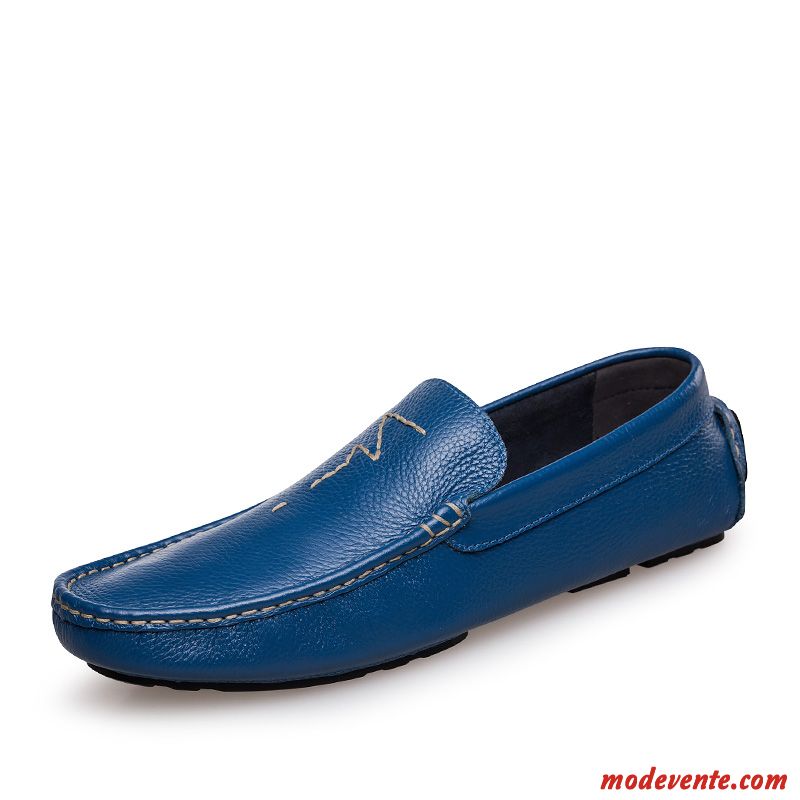 Mocassin Homme Noir Bleu Cobalt Bleu Royal Mc23655