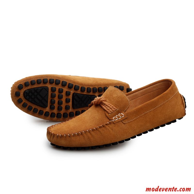 Mocassin Homme Noir Cuir Marron Blanc D'huître Mc23605