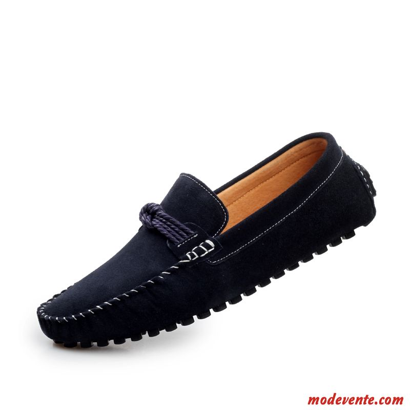 Mocassin Homme Noir Cuir Marron Blanc D'huître Mc23605