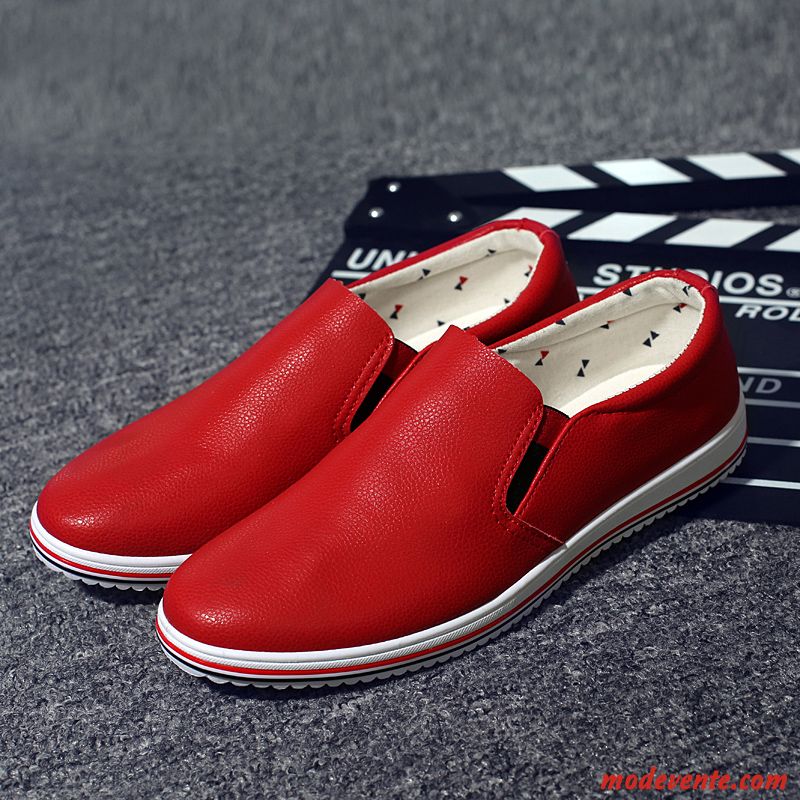 Mocassin Homme Pas Cher Ivoire Rouge Mc22744