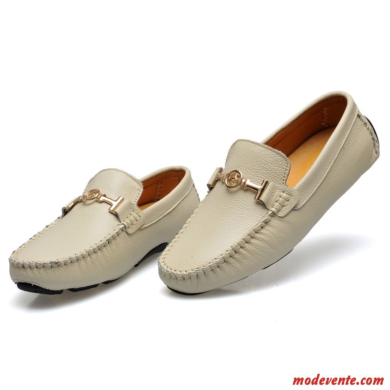 Mocassin Noir Et Blanc Homme Soldes Beige Gris Mc23668