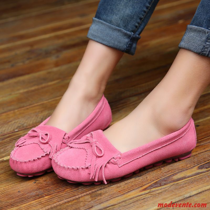 Mocassin À Talon Femme Vert Mousse Bébé Rose Mc27015