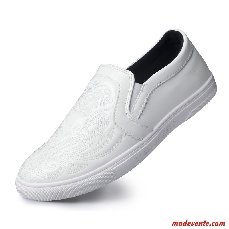 Mocassin À Talon Homme Violet Tout Blanc Mc22831