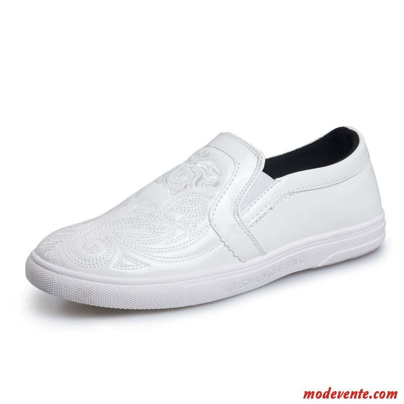 Mocassin À Talon Homme Violet Tout Blanc Mc22831