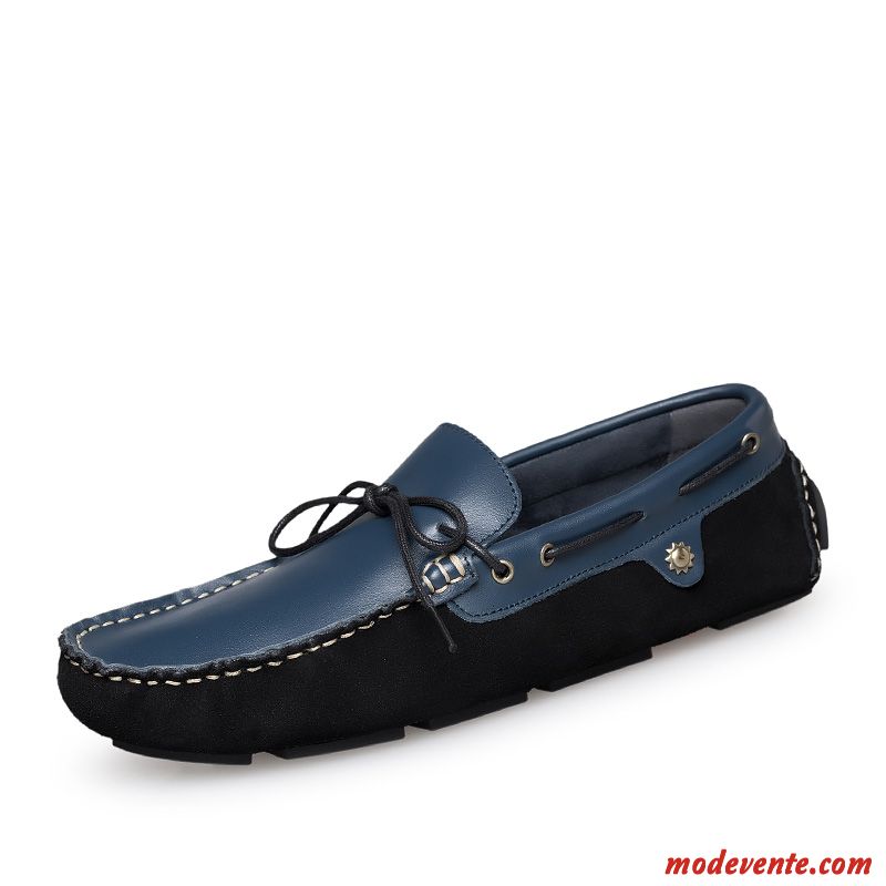 Mocassins Cuir Pas Cher Homme Blanc Lavande Mc23674