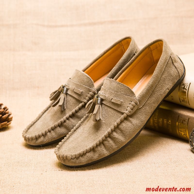 Mocassins Homme Talon Haut Steelblue Noir Mc23154