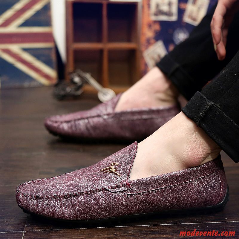 Mocassins Mode Homme Pas Cher Lavande Saumon Mc23639
