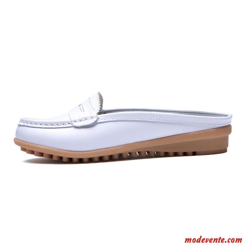 Mocassins Pas Cher Femme Cuir Gris Fumé Bleu Mc27022