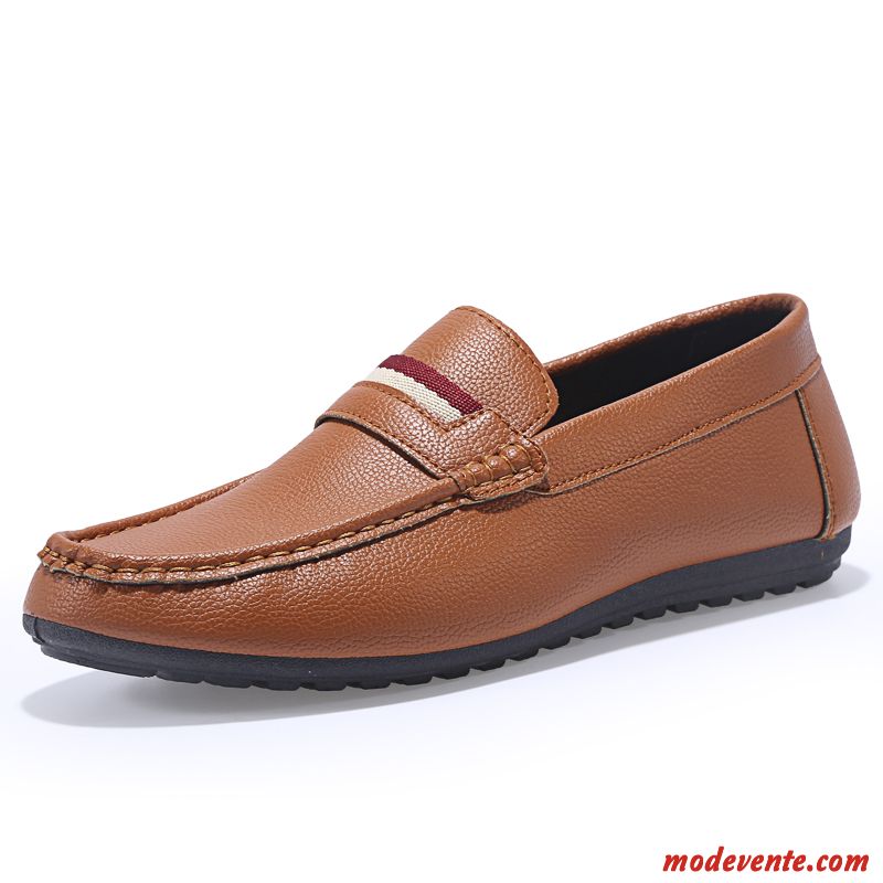 Mocassins Sandales Pas Cher Marron Gris Charbon Mc23645