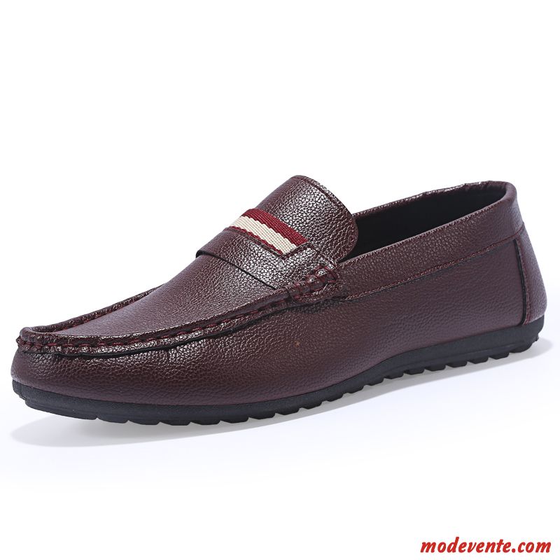 Mocassins Sandales Pas Cher Marron Gris Charbon Mc23645
