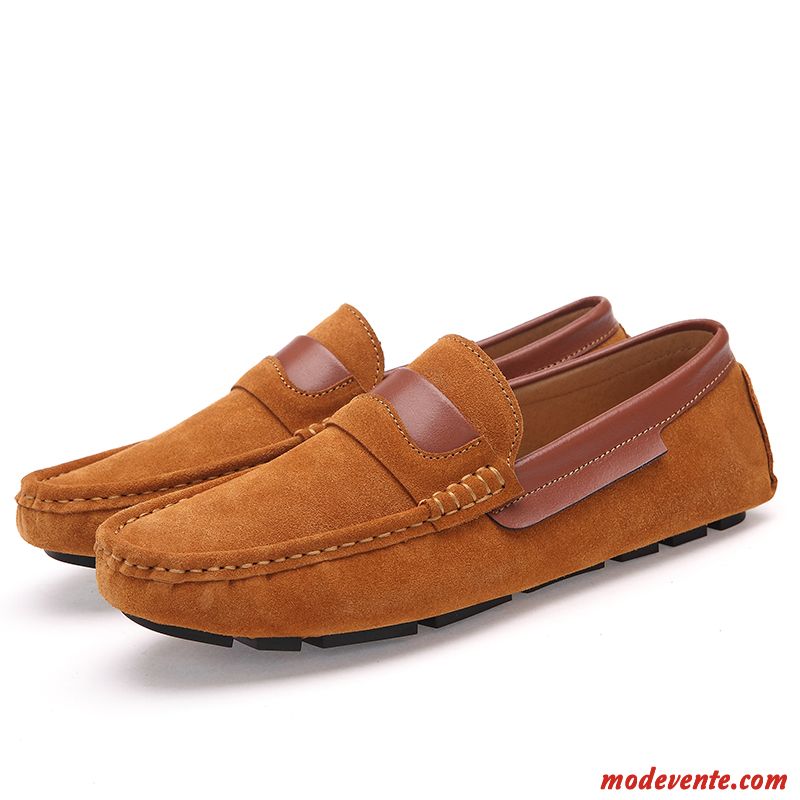 Promo Chaussures Mocassins Homme Blanc Marron Mc23701